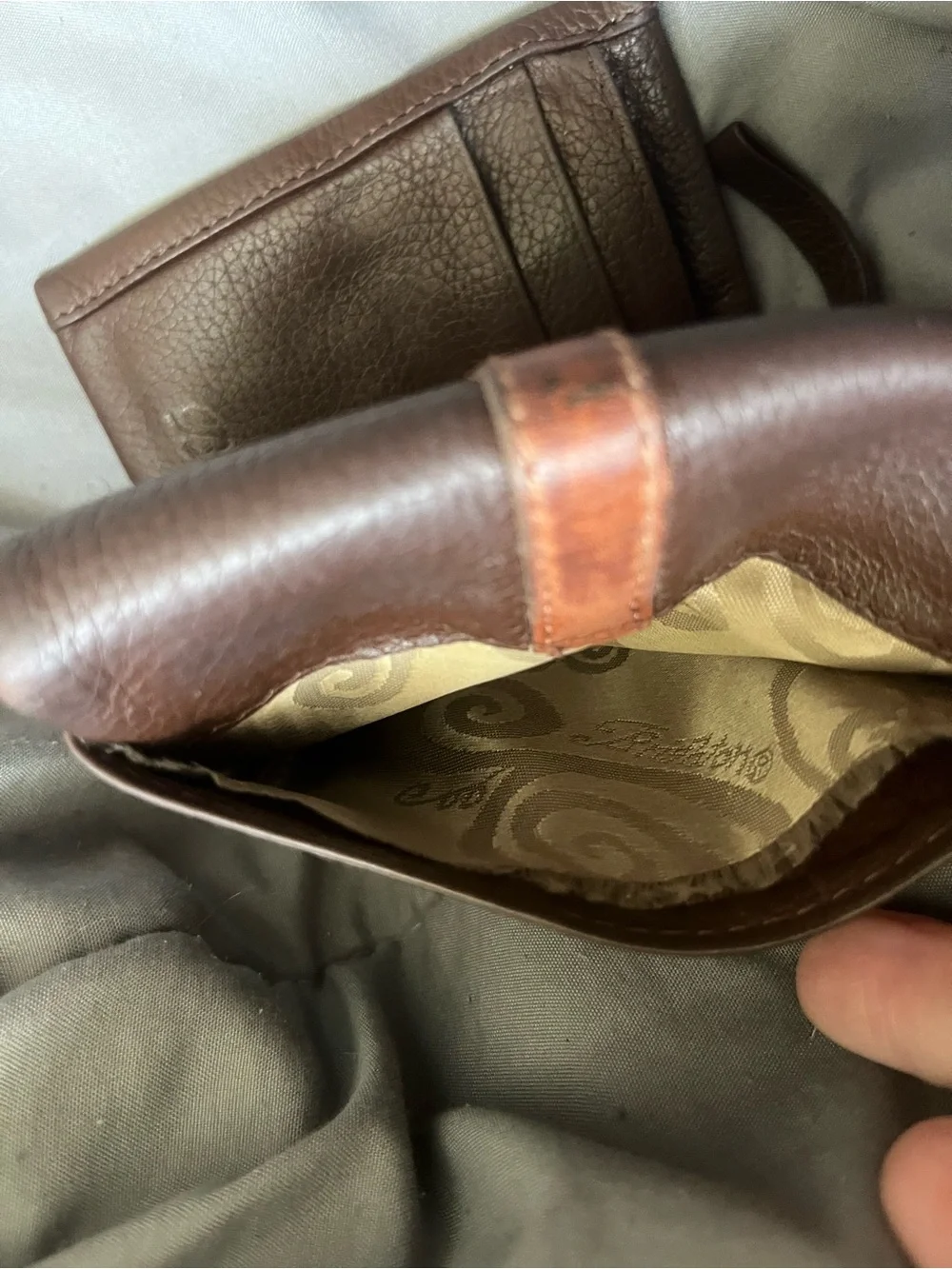 Vintage Brighton Brown Leather Fold Wallet with Decorative Studs